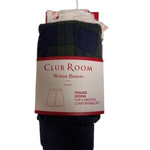 NEW! Club Room 2 Pack Holiday Cotton Boxers Flamingo Santa Plaid Men's Small
